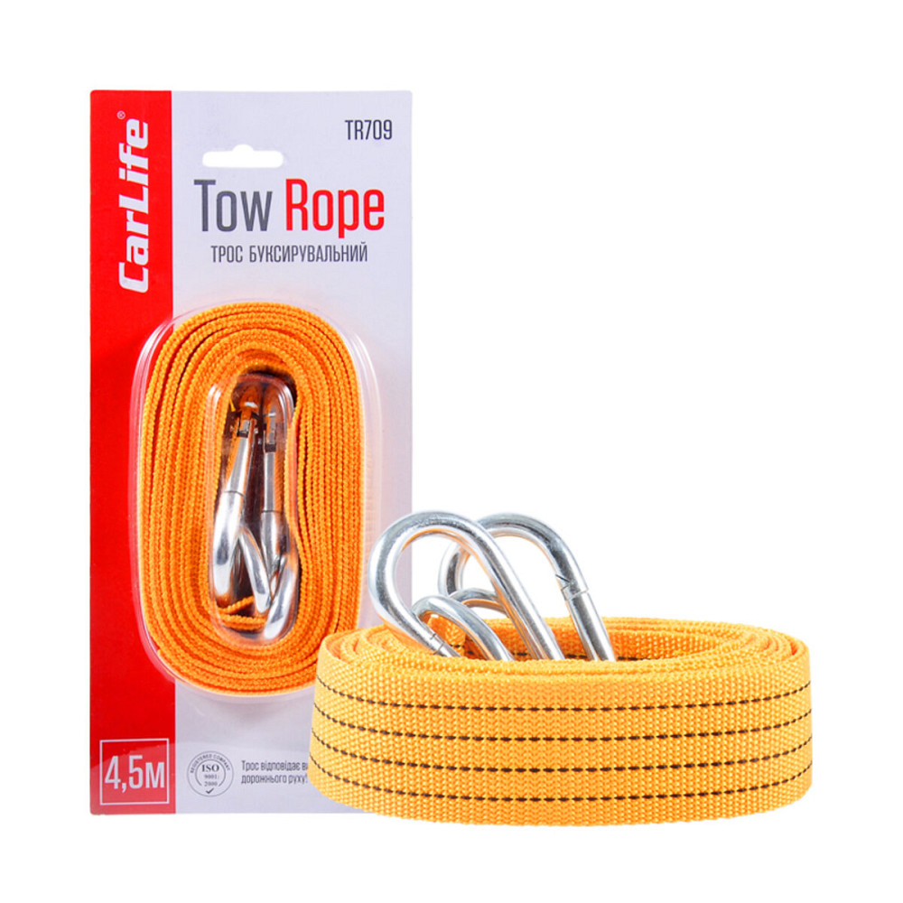 Буксирувальний трос CarLife 3т, 4,5м TR709 Киев - изображение 1