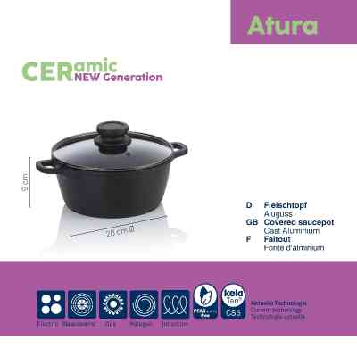 Кастрюля Kela Atura, з кришкою 20 см, 1.7 л (15170) Винница