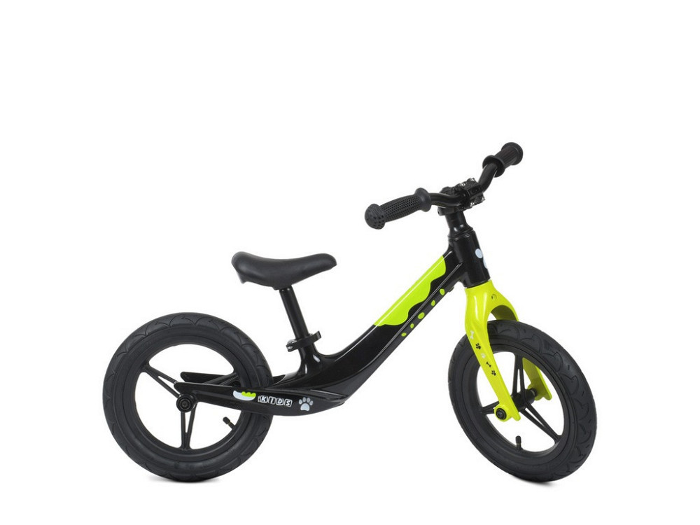 Біговел PROFI KIDS магнієва рама колеса 12 дюймів гума накладка на кермі Чорно-салатовий (LMG1255-2) Чернигов - изображение 1