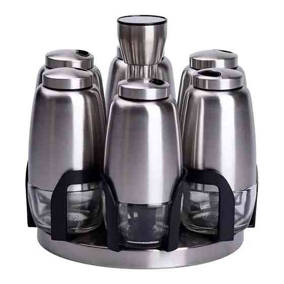 Yiwu Набір баночок для спецій 6 шт 15х15х16 см карусель для зберігання спецій HP-1300 Київ