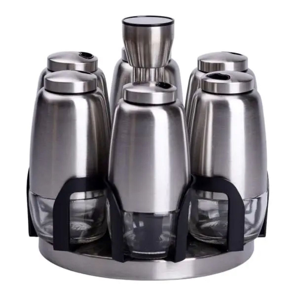 Yiwu Набір баночок для спецій 6 шт 15х15х16 см карусель для зберігання спецій HP-1300 Киев - изображение 1