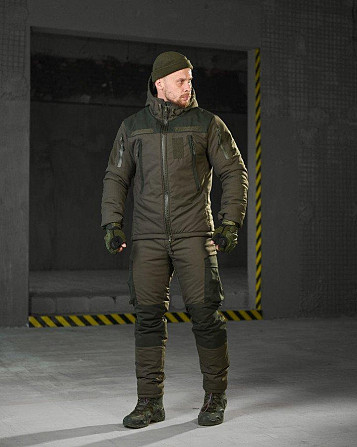 Зимовий костюм теплий чоловічий гірка суперякість олива омні хіт вітрозахист водовідштовхувальний Київ - фото 2