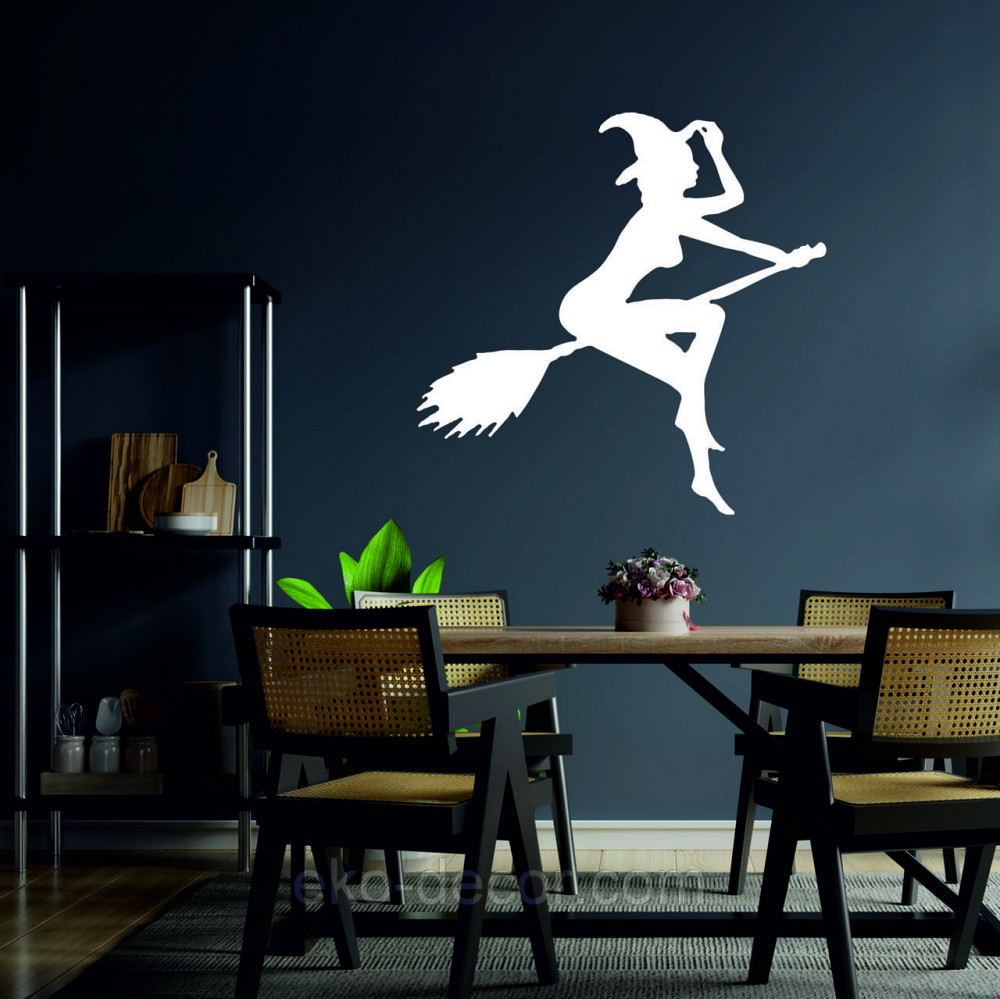 Декоративное настенное Панно «Ведьма на метле», Декор на стену 70*68 см, Белый Киев - изображение 7