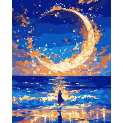 Картина по номерам Santi Місяць у вогнях 40*50см LED (955068) Вінниця