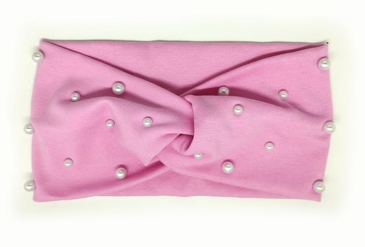 Повязка чалма розовая с бусинами Киев - изображение 1