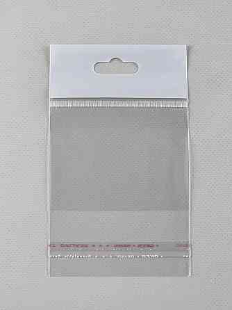 Пакеты для упаковки прозрачные с клейкой лентой и подвесом 6* 7.5+4\25мк +скотч(+еврослот3,5) (1000 шт) Харьков