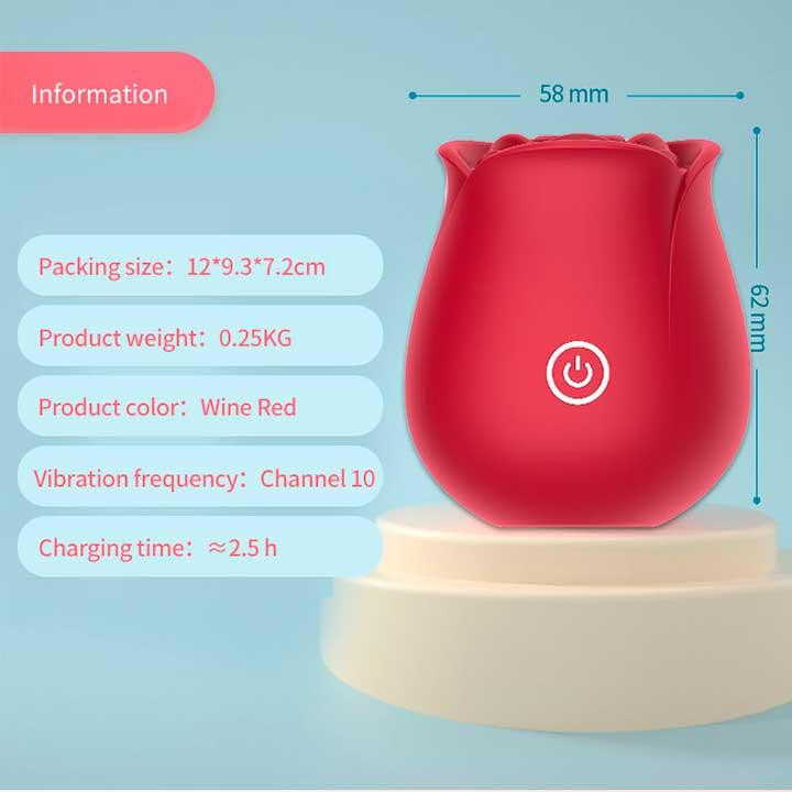 Кліторальний вакуумний вібратор Red Rose червоний Вінниця - фото 6