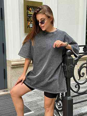 Велосипедки и футболка варенка тай дай оверсайз Серый M-L Харьков