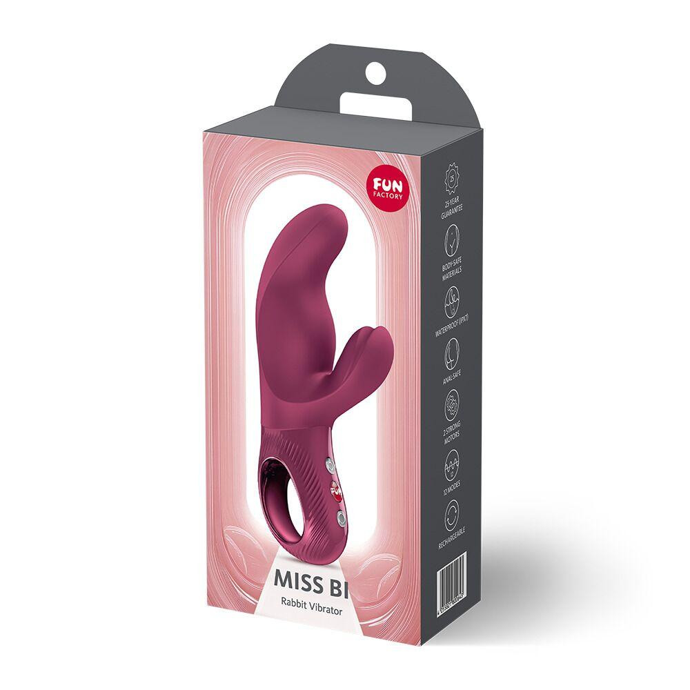 Вібратор-кролик Fun Factory MISS BI Wine Red, 2 незалежні мотори, діаметр 4,2 см Sex Aura Київ - фото 10