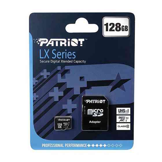 Карта памяти microSDXC (UHS-1) Patriot LX Series 128Gb class 10 (adapter SD) Киев