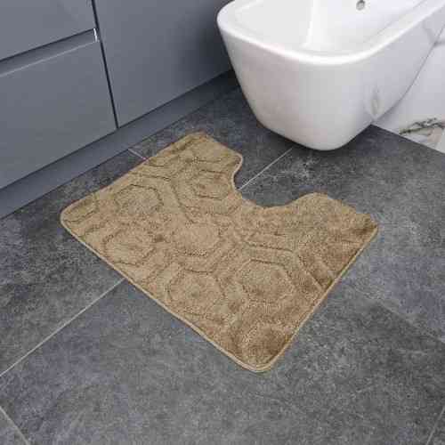 Килимок для ванних кімнат поліпропіленовий TM DarianA Standard u-cut 60*50 бежевий соти Житомир