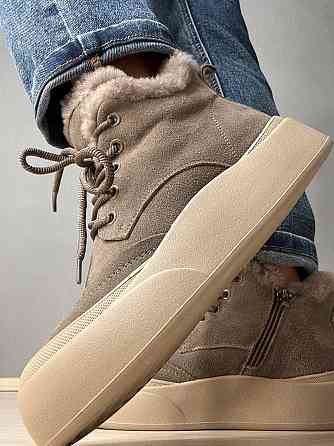 Черевики жіночі Hengji 677-3 замшеві високі кеди на хутрі бежеві, 36, 23 см Київ