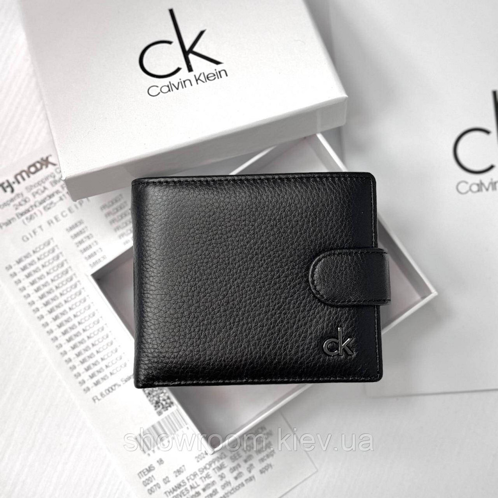 Кожаный мужской кошелек CK с застежкой (6605) Киев - изображение 1