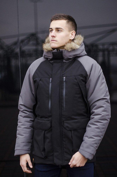 Парка мужская зимняя средняя на коттоне с капюшоном Pobedov seniora udacha Киев - изображение 3