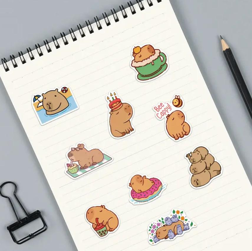 Наліпки з капібарою, наліпки з тваринами, вінілові водонепроникні наліпки для пляшки з водою, комп'ю Київ - фото 3