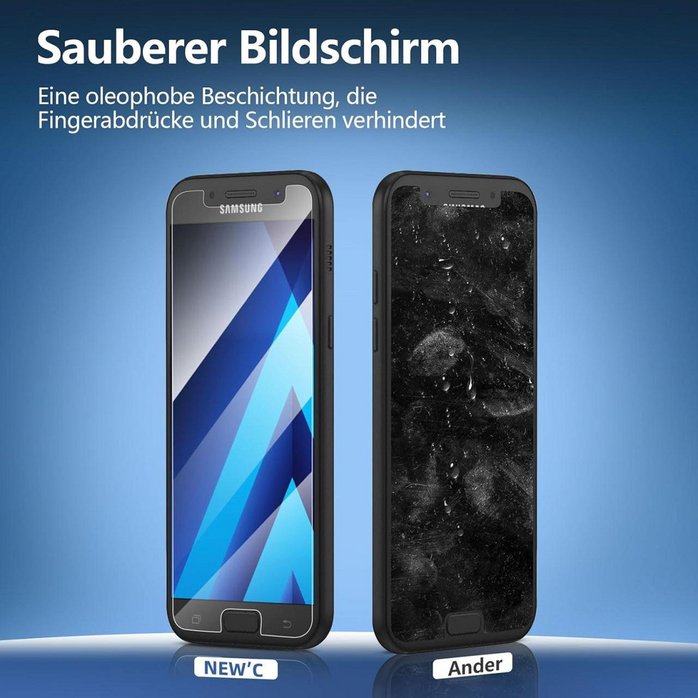 Защитное стекло Newc Samsung Galaxy A5 2017 прозрачное 0.33 мм 9H закаленное олеофобное антивандальное HD Киев - изображение 6