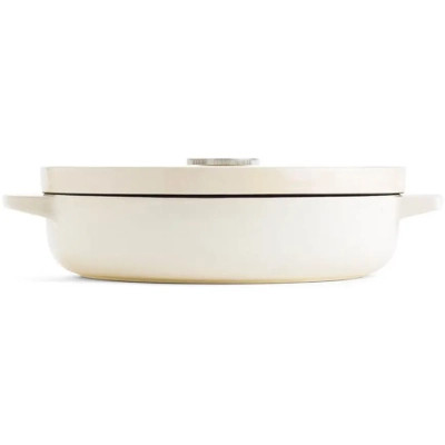 Сотейник KitchenAid Cast Iron чавунний з кришкою, 26 см, 2,77 л, мигдалевий крем (CC009010-001) Вінниця - фото 3