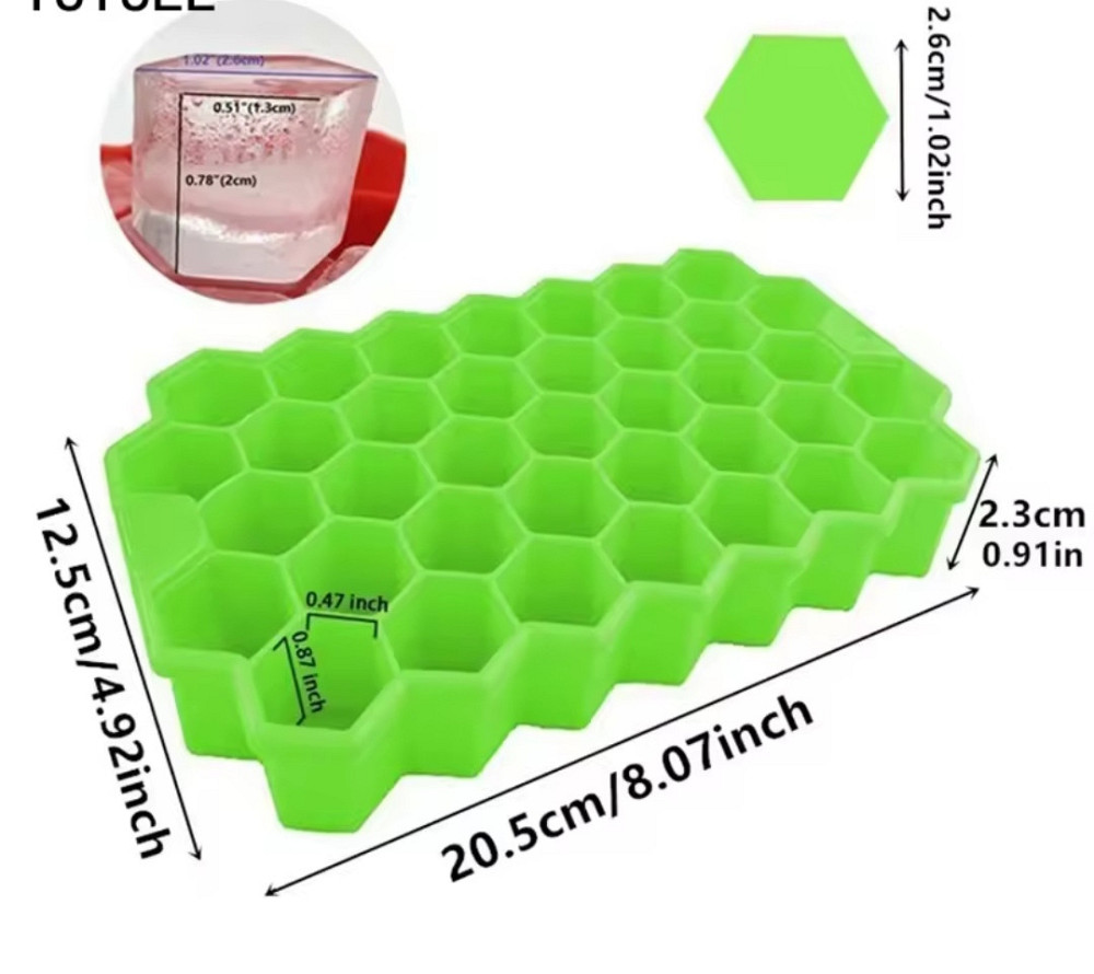 Форма для льда силиконовая с крышкой на 37 кубиков 20 на 12 см салатовый Киев - изображение 7