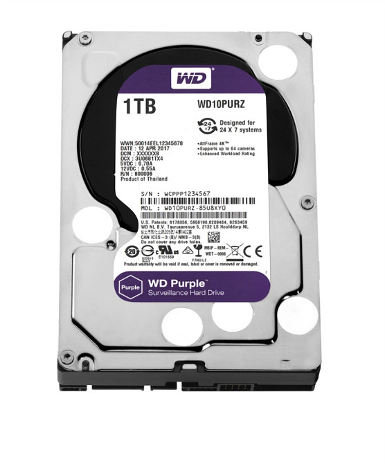 Жорсткий диск 1TB Western Digital WD10PURZ для відеоспостереження Київ - фото 1