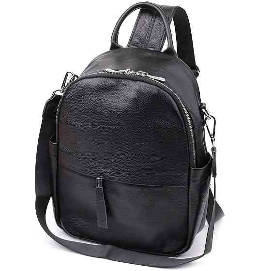 Надійний жіночий рюкзак з натуральної шкіри Vintage 23060 Чорний Київ