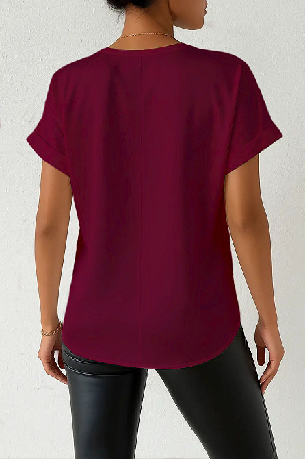 Жіноча футболка з шовку Бордовий L Харків - фото 2