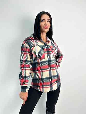 Жіноча тепла флісова сорочка "Delta" оптом | Норма Червоний, 46-48 Київ