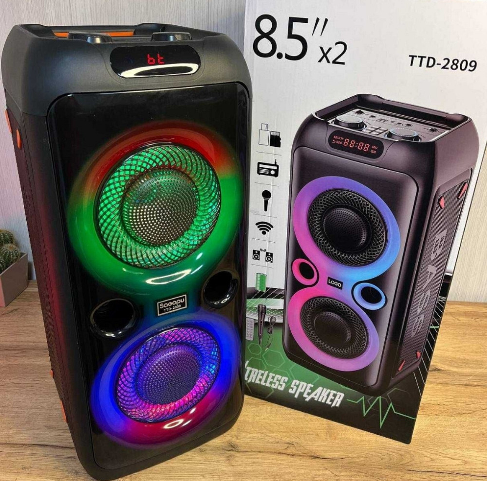 ЯКІСТЬ Колонка Bluetooth TTD-2809 20 Вт із караоке та пультом і підсвіткою. Київ - фото 7