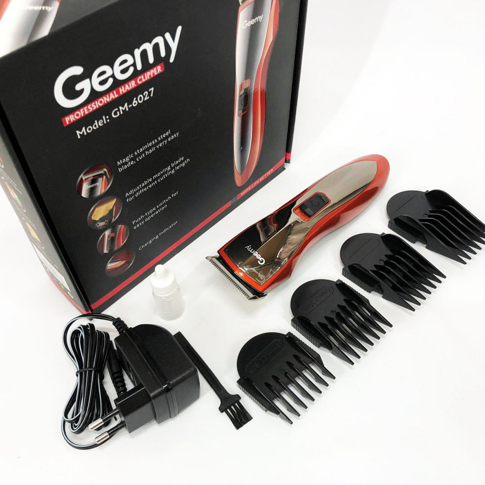 Професійний тример з набором насадок Pro Gemei GM-6027, Набір для стрижки волосся на акумуляторі NY-51 Львів - фото 15