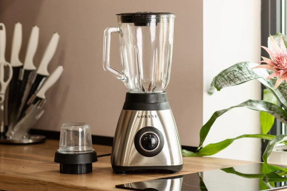 Кухонний універсальний блендер Sokany ,подрібнювач міксер для кухні 2в1 зі скляною чашею і кавомолкою Львів - фото 3