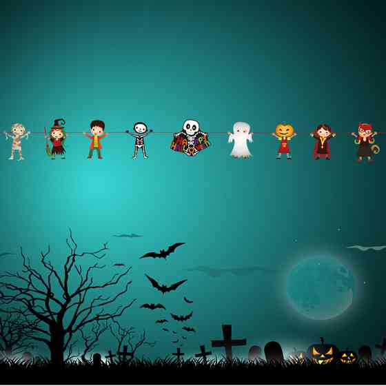 Гірлянда для Хелловіну декор 280 см різнобарвний Київ