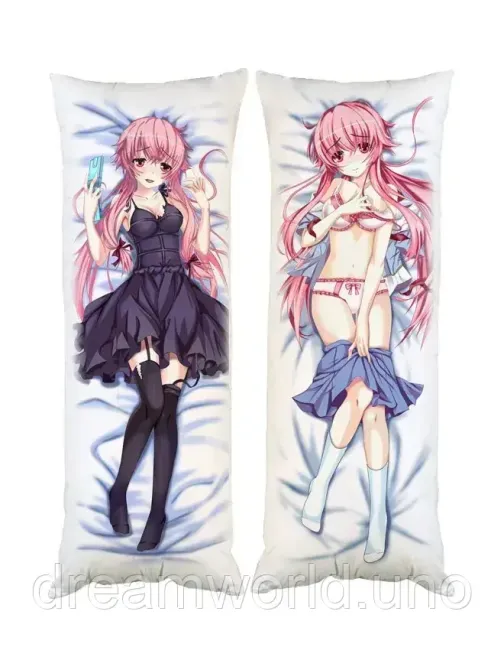 Подушка дакімакура Юно Гасай Щоденники Майбутнього декоративна подушка для обіймання двостороння 60х180 Харків - фото 1