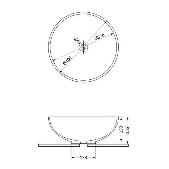Раковина-чаша Qtap Owl 400х400х155 White QT1911K53WN Київ