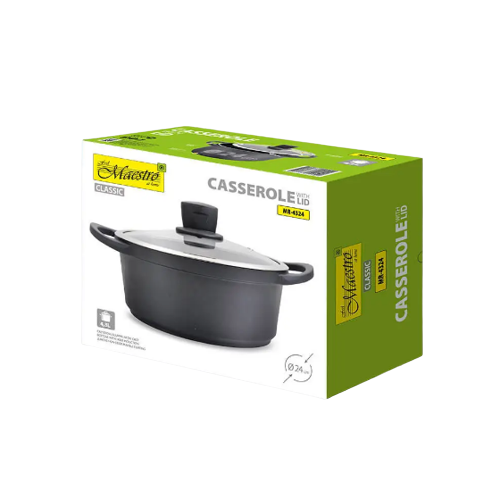 Каструля 4,3л скляна кришка двошарове а/п MR-4324 Maestro Житомир