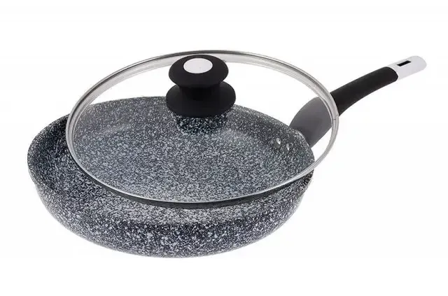 Сковорода UNIQUE UN-5112-18 с крышкой, светлое гранитовое покрытие, диаметр 18 см, прочная и удобная Одесса - изображение 6