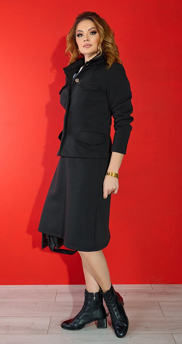 Черный юбочный костюм (48) Киев - изображение 6