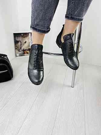 Жіночі черевики нікель з натуральної шкіри-сатин демісезонні весна-осінь р. 38, 39 (БТ/02) / Ст Коломия