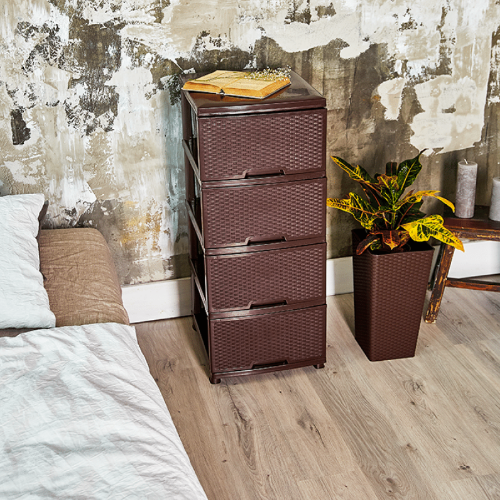 Вазон Ротанг 16*16*30см квадратний темно-коричневий Алеана Житомир - изображение 3