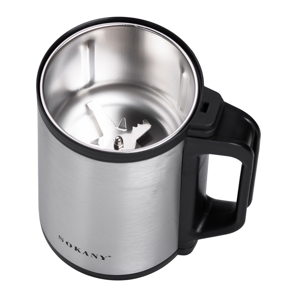 Кавомолка електрична 300 Вт автоматична 140 г для дрібного помолу із нержавіючої сталі Sokany SK-04021 Київ - фото 5