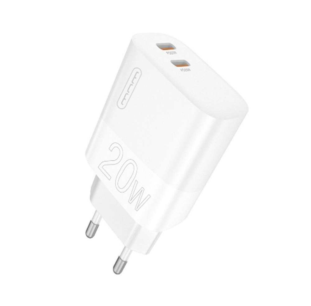 Мережевий зарядний пристрій WUW-C193 PD20W+PD20W Charger USB C + USB C white 6972573336616 Одеса - фото 1