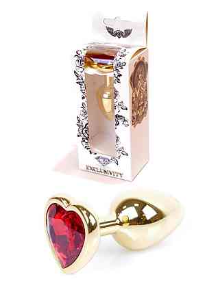 Анальна пробка - Jewellery Gold Heart Plug Red Sex Aura Київ