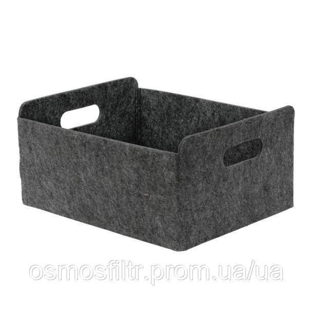 Кошик для зберігання Axentia з фетру 30x15x26 см антрацит 10 л плетений з ручками (135627) Киев - изображение 1