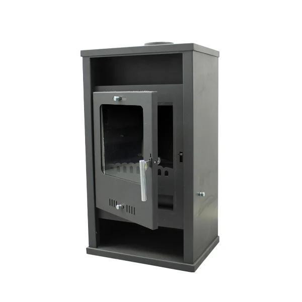 Піч-камін на дровах Hosseven ASSOS 7,5 кВт сталева буржуйка з чавунною топкою панорамне скло верхній димохід Туреччина Тернопіль - фото 3