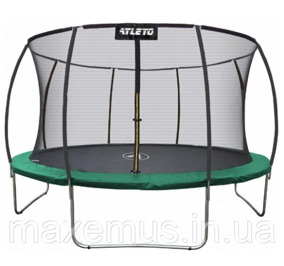 1 Батут детский с внутренней защитной сеткой 312 см батут атлето с лестницей для детей и взрослых зеленый Мостиска