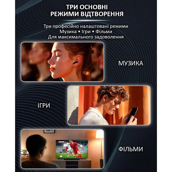 Навушники сенсорні бездротові для андроїд, Стерео навушники для спорту музики PB-33 Івано-Франківськ - фото 6