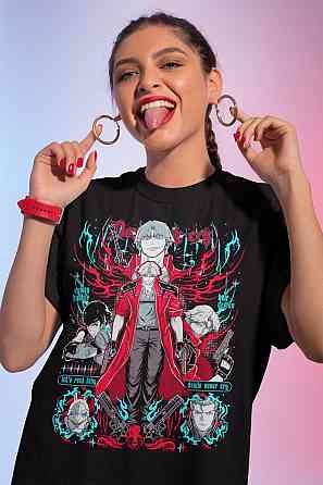 Футболка з аніме принтом Віргіл Девіл Тріггер Май оверсайз (S/M/L) Чорний AnimeJ0537 Дніпро