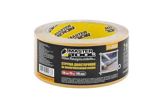 MASTERTOOL Стрічка двостороння MASTERTOOL на поліпропіленовій основі 50 мм 25 м 77-3525 Коломия