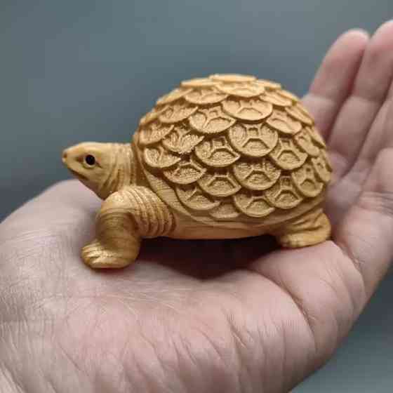 Деревянная фигурка черепахи с инь-янь – ручная резьба, декоративный талисман Киев