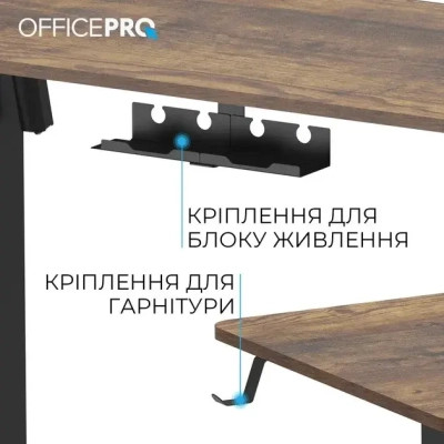 Компьютерный стол OfficePro ODE1470DW Dark Wood/Black (ODE1470DW) Винница - изображение 6