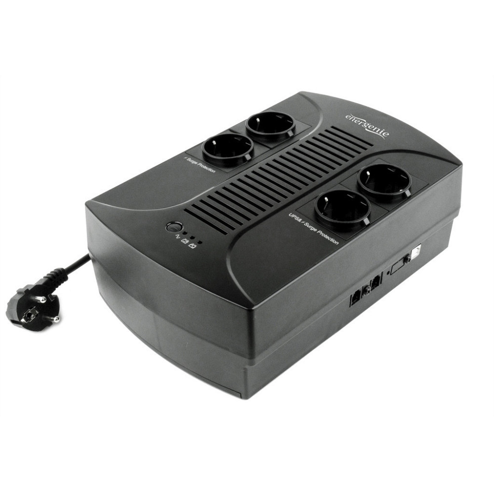 ДБЖ EnerGenie EG-UPS-001 650VA, Line Int., AVR, 4 x Schuko, пластик Чорний Харків - фото 1