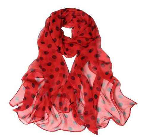 Женский шарф в горох 150 на 50 см красно-черный Киев